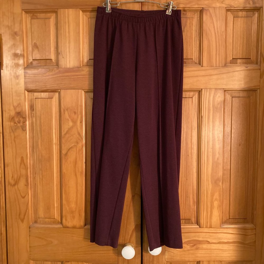 NWOT Cathy Daniels Vintage 80s 90s Knit Pants Pull On Elastic Waist Red Size M